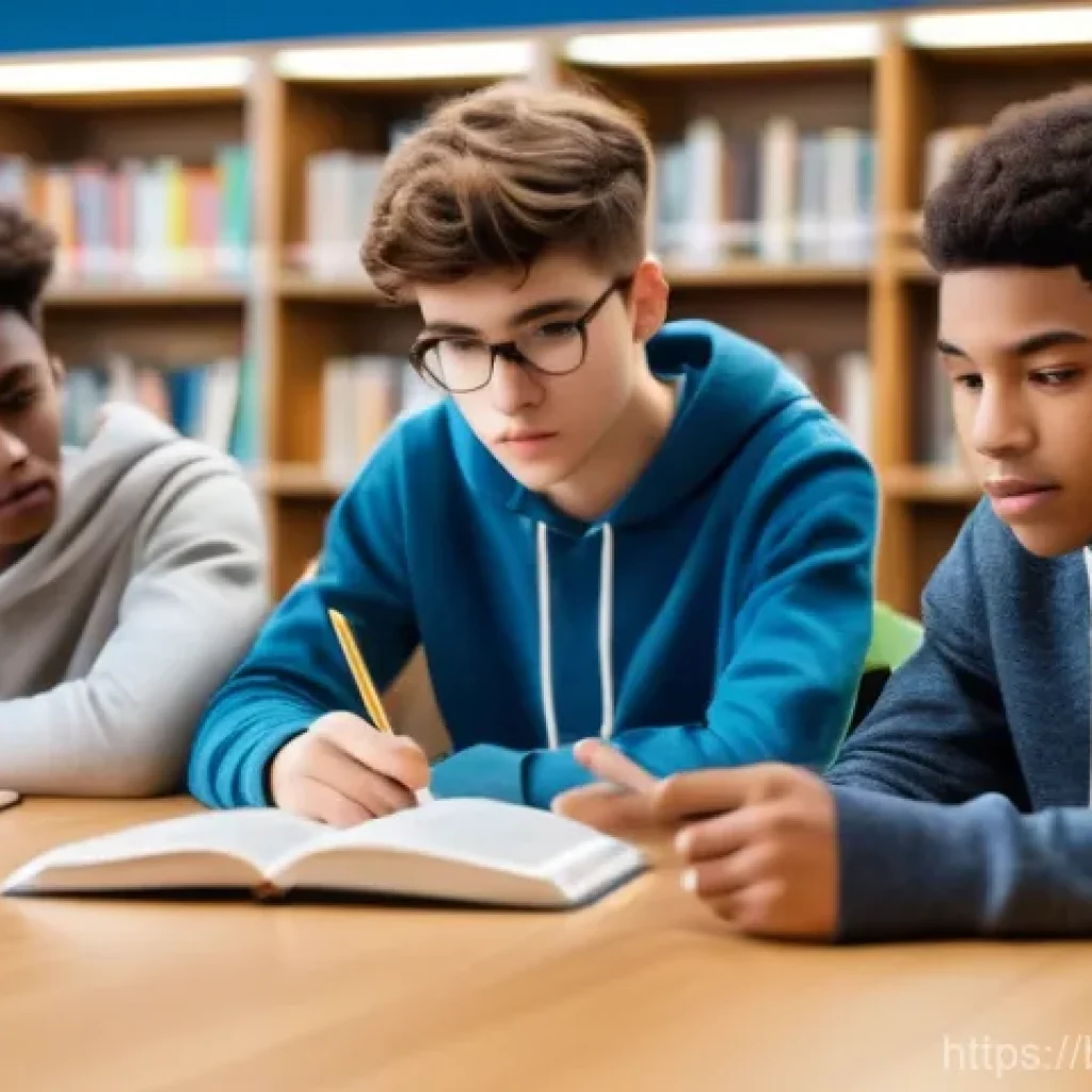 국어 비문학 독해 유형 분석 - **Prompt:** A diverse group of teenagers (around 15-16 years old) is gathered around a large table i...