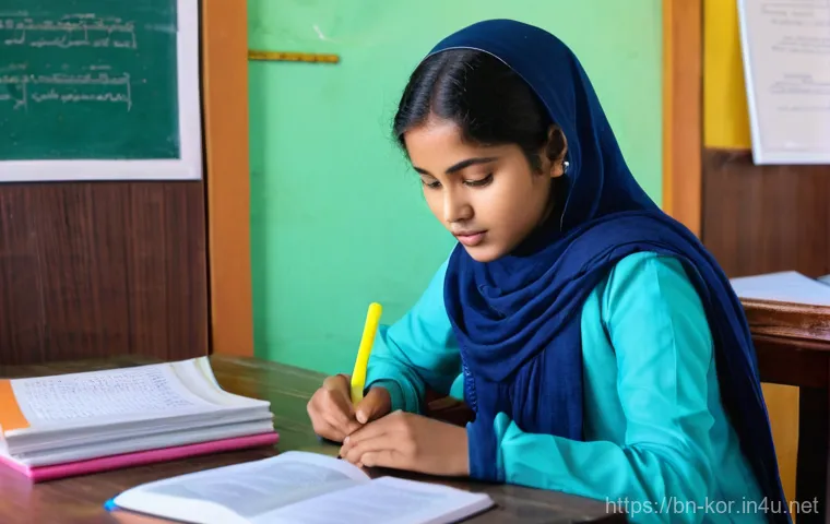 국어 시험 대비 요약본 - **Prompt for individual study and balance:**
    "A bright, serene indoor study scene featuring a fo...